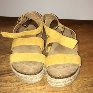Yellow espadrille sandals